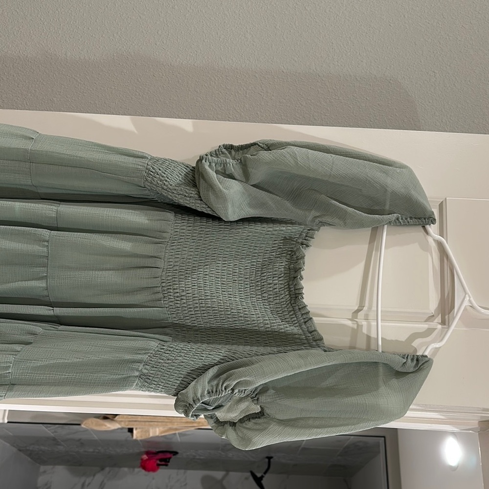 Green Smocked Dress